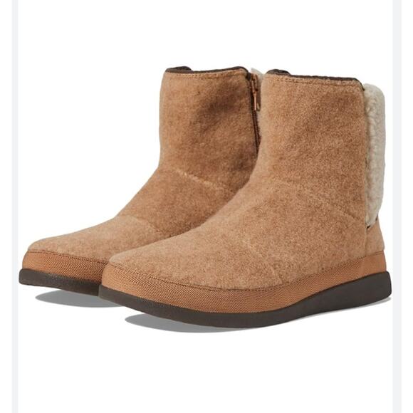 Chaco Revel Tall Bootie Fleece Felt Boots | Womens 6, Brown Sugar NEW - Picture 3 of 7